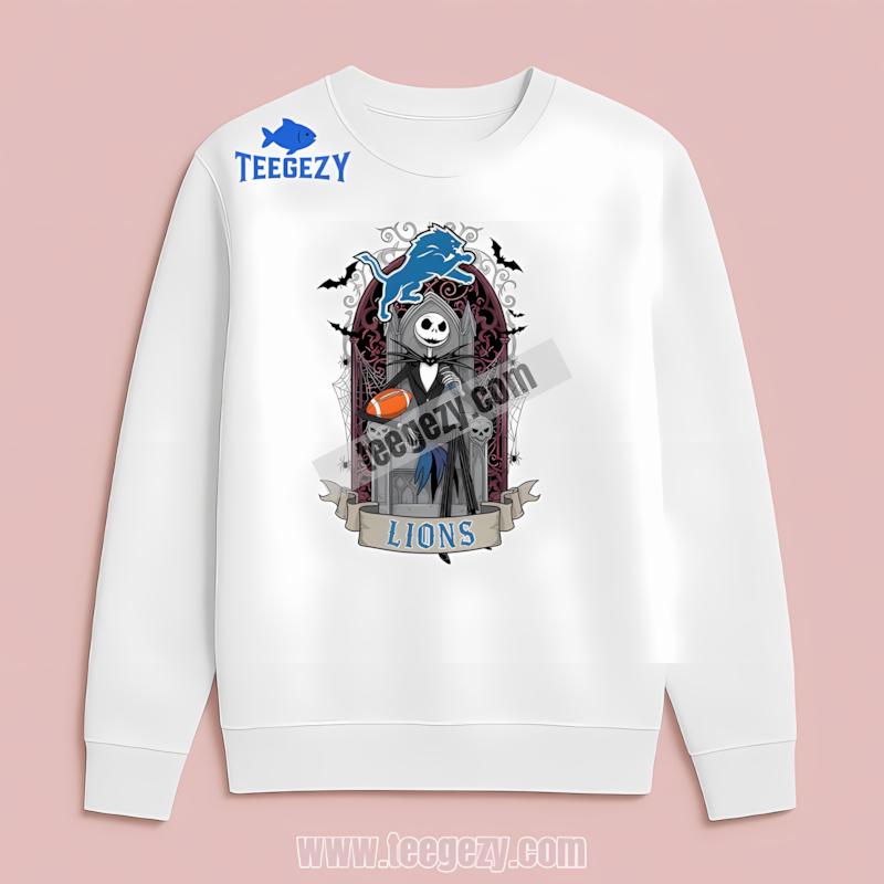 Jack Skellington Detroit Lions Throne Classic Long Sleeve Jack Skellington Detroit Lions Throne Classic Long Sleeve