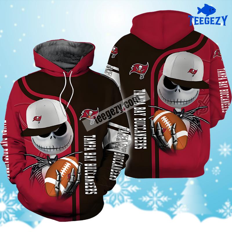 Jack Skellington Halloween Tampa Bay Buccaneers Red Black Fashion 3D Hoodie Jack Skellington Halloween Tampa Bay Buccaneers Red Black Fashion 3D Hoodie