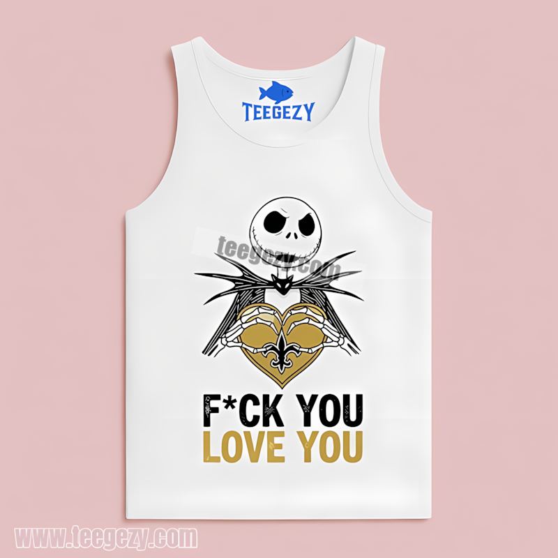 Jack Skellington New Orleans Saints Casual Tanktop Jack Skellington New Orleans Saints Casual Tanktop