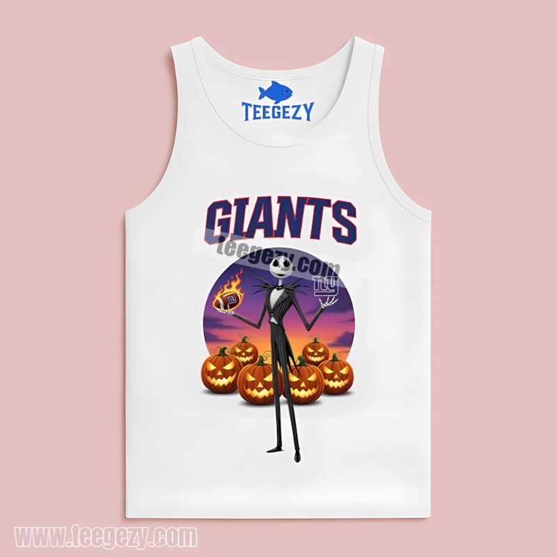 Jack Skellington New York Giants Halloween Fan Tanktop Jack Skellington New York Giants Halloween Fan Tanktop