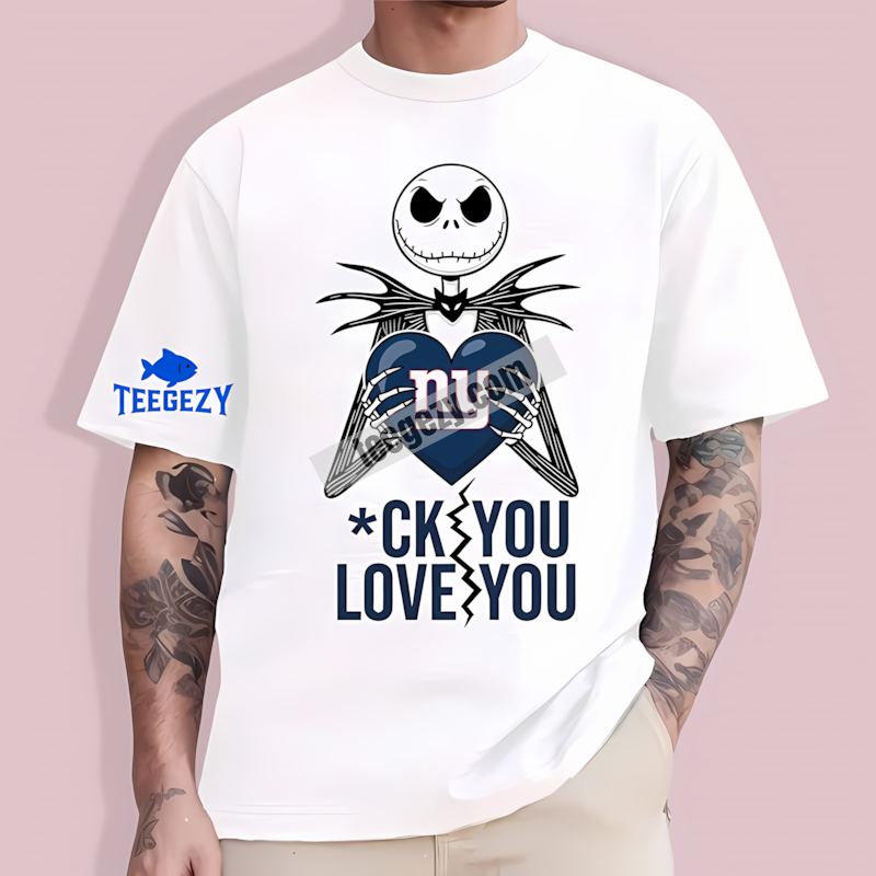 Jack Skellington New York Giants Heart Fan T-Shirt Jack Skellington New York Giants Heart Fan T-Shirt