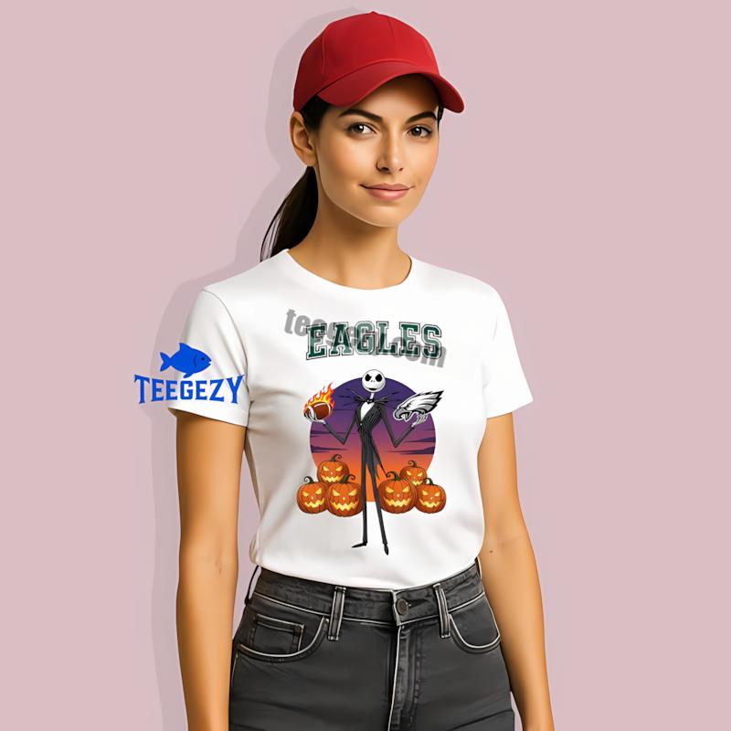 Jack Skellington Philadelphia Eagles Halloween Vintage T-Shirt Jack Skellington Philadelphia Eagles Halloween Vintage T-Shirt