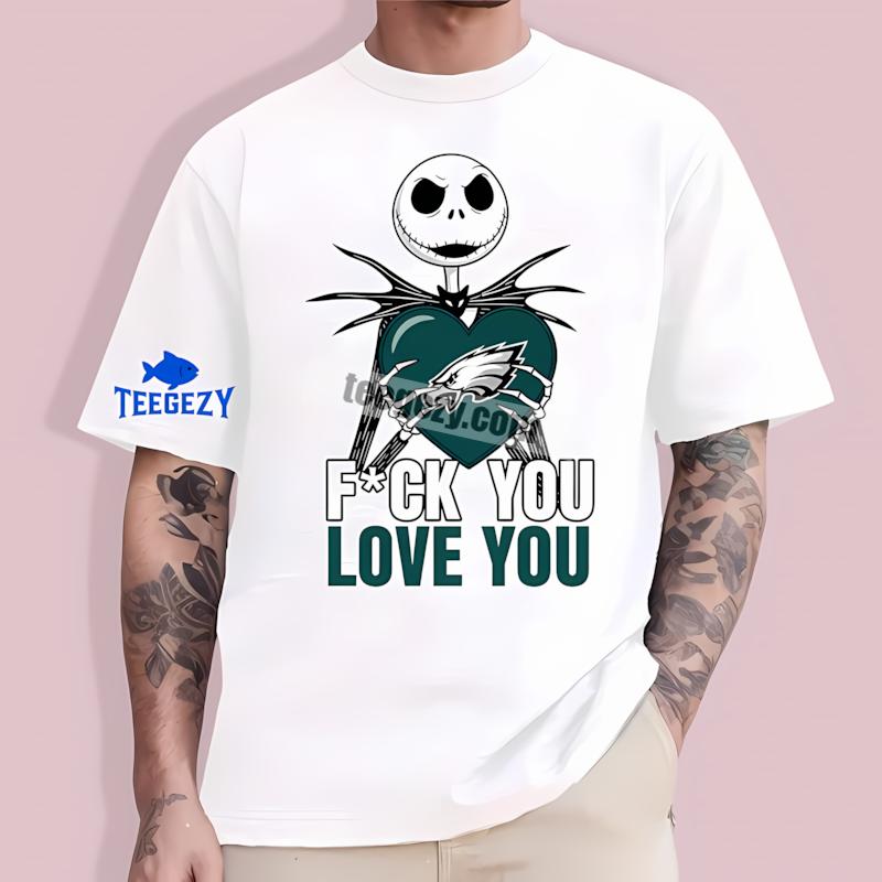 Jack Skellington Philadelphia Eagles Heart Best T-Shirt For Men Jack Skellington Philadelphia Eagles Heart Best T-Shirt For Men