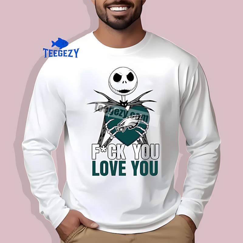 Jack Skellington Philadelphia Eagles Heart Best Long Sleeve For Men Jack Skellington Philadelphia Eagles Heart Best Long Sleeve For Men