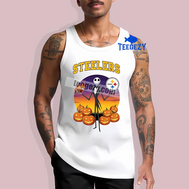 Jack Skellington Pittsburgh STanktoplers Halloween Retro Shirt Jack Skellington Pittsburgh STanktoplers Halloween Retro Shirt