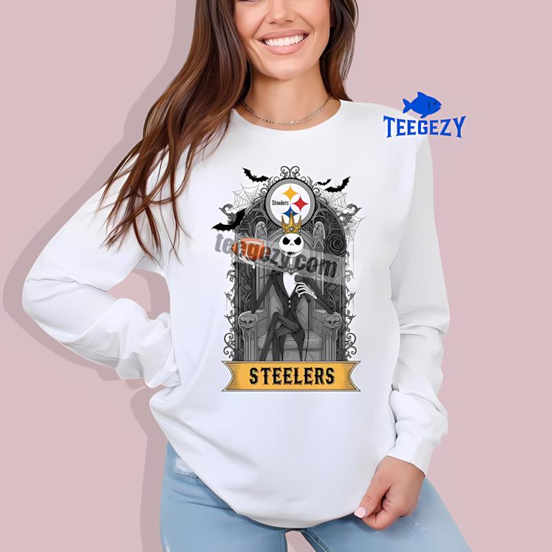 Jack Skellington Pittsburgh SLong Sleevelers Throne Shirt Printing Jack Skellington Pittsburgh SLong Sleevelers Throne Shirt Printing