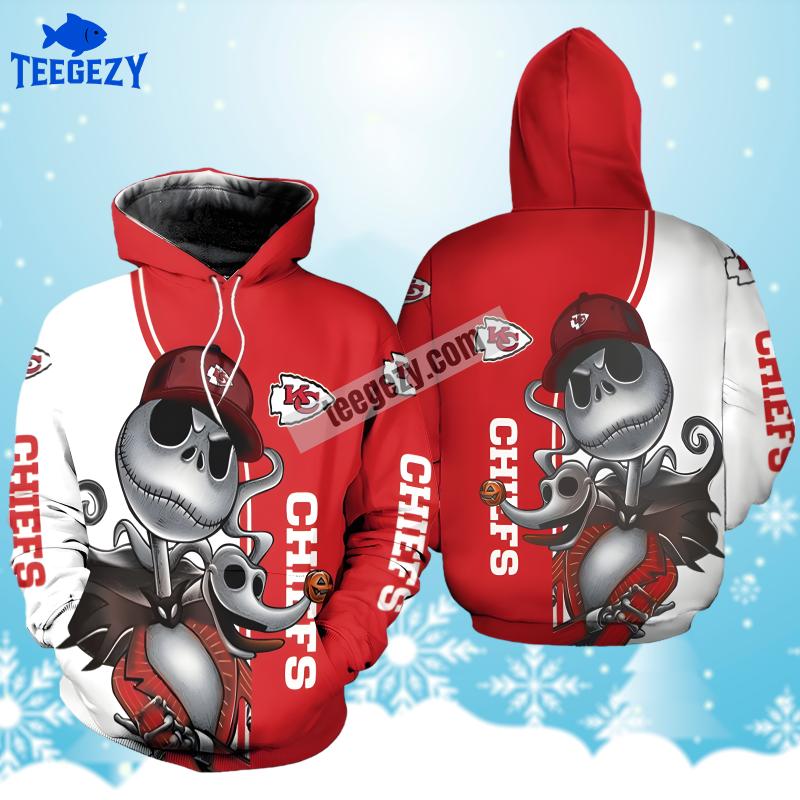 Jack Skellington Zero Kansas City Chiefs Red White Graphic 3D Hoodie Jack Skellington Zero Kansas City Chiefs Red White Graphic 3D Hoodie