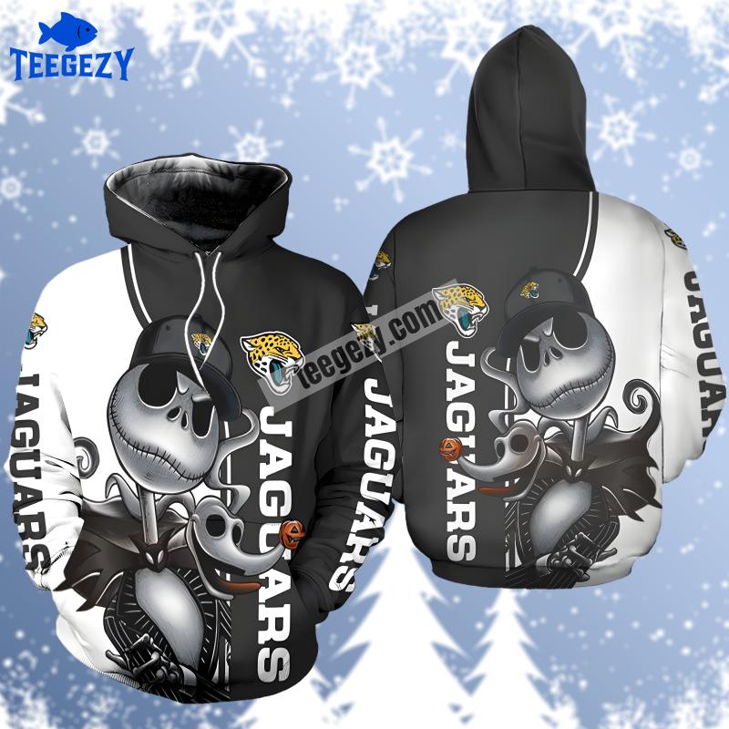 Jacksonville Jaguars Jack Skellington Zero Black White Dad Mom 3D Hoodie Jacksonville Jaguars Jack Skellington Zero Black White Dad Mom 3D Hoodie