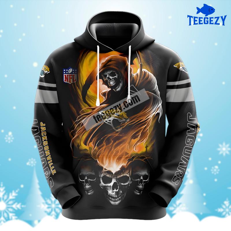 Jacksonville Jaguars Skull Black Yellow For Sale 3D Hoodie Jacksonville Jaguars Skull Black Yellow For Sale 3D Hoodie