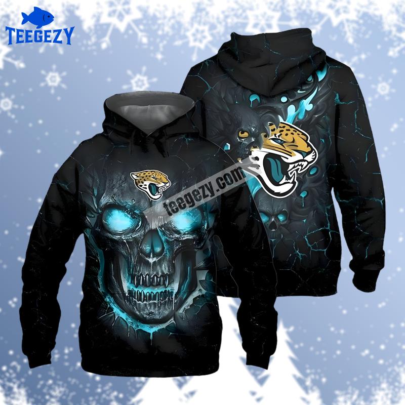 Jacksonville Jaguars Skull Blue Black Printing 3D Hoodie Jacksonville Jaguars Skull Blue Black Printing 3D Hoodie