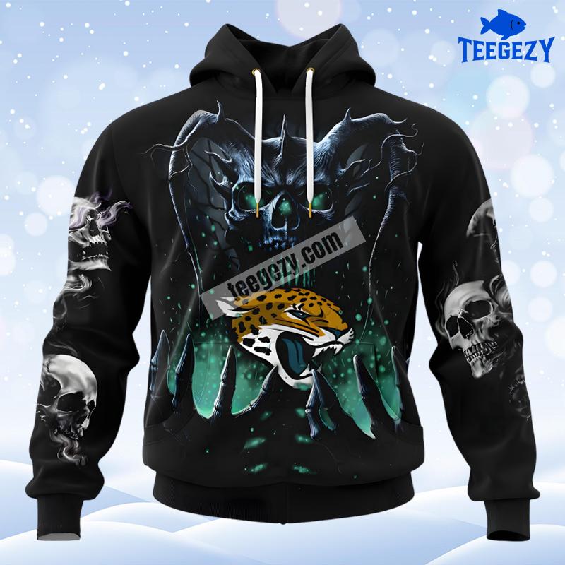 Jacksonville Jaguars Skull Uprising Black 3D Hoodie Jacksonville Jaguars Skull Uprising Black 3D Hoodie