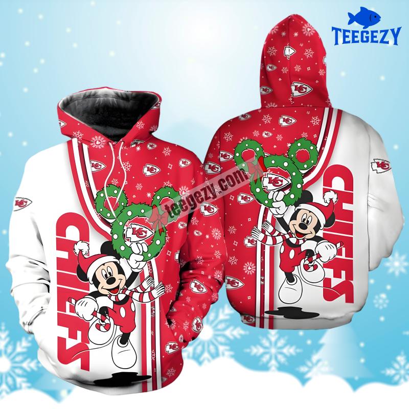 Kansas City Chiefs Christmas Mickey Mouse White Red Dad Mom 3D Hoodie Kansas City Chiefs Christmas Mickey Mouse White Red Dad Mom 3D Hoodie