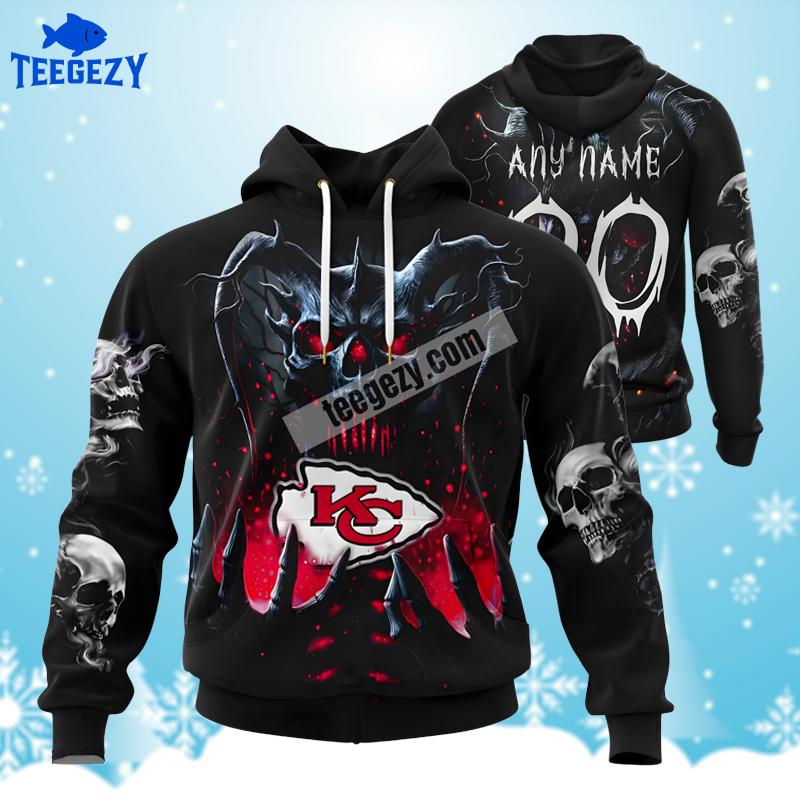 Kansas City Chiefs Skull Awakening Black Printed Personalized 3D Hoodie Kansas City Chiefs Skull Awakening Black Printed Personalized 3D Hoodie