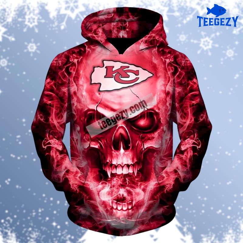 Kansas City Chiefs Smoke Of Death Red Black Realistic 3D Hoodie Kansas City Chiefs Smoke Of Death Red Black Realistic 3D Hoodie