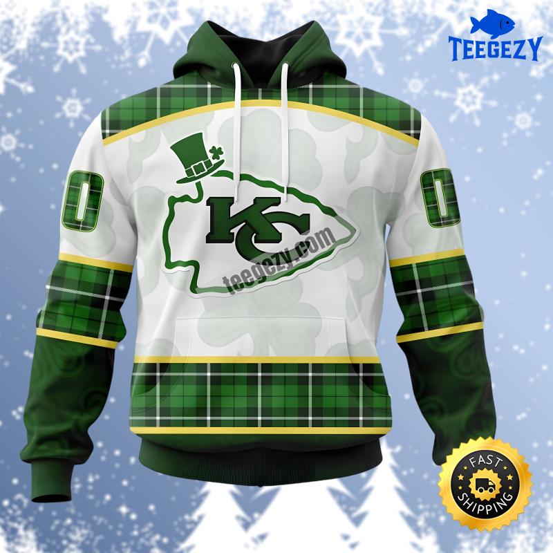 Kansas City Chiefs St Patrick Day Green White Design Personalized 3D Hoodie Kansas City Chiefs St Patrick Day Green White Design Personalized 3D Hoodie