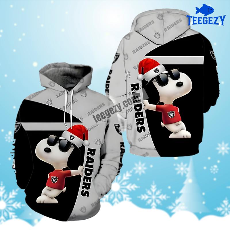 Las Vegas Raiders Santa Snoopy Christmas Grey Black For Sale 3D Hoodie Las Vegas Raiders Santa Snoopy Christmas Grey Black For Sale 3D Hoodie