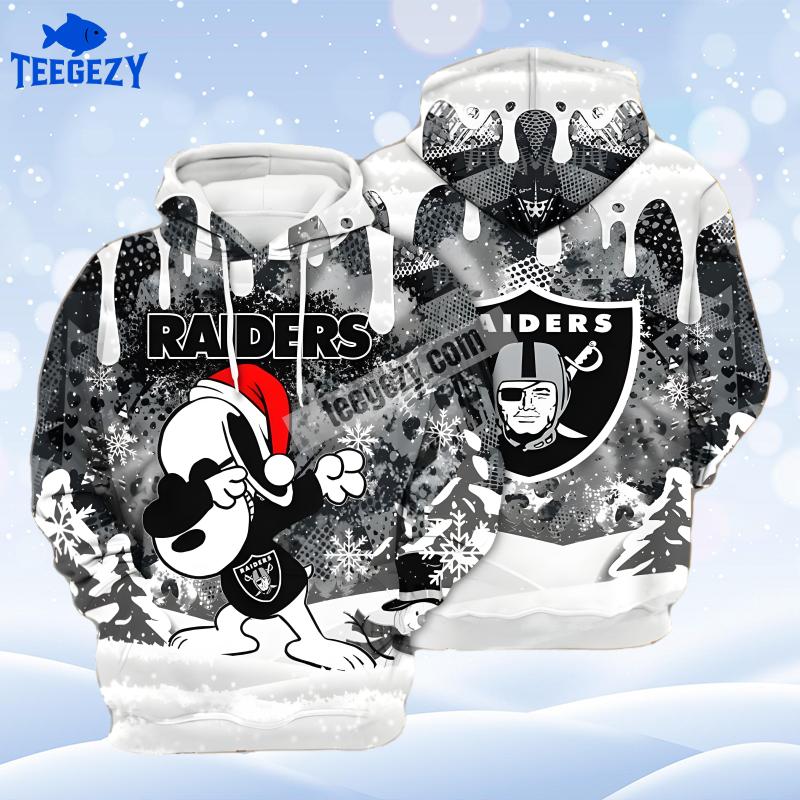 Las Vegas Raiders Santa Snoopy Christmas Grey White Graphic 3D Hoodie Las Vegas Raiders Santa Snoopy Christmas Grey White Graphic 3D Hoodie