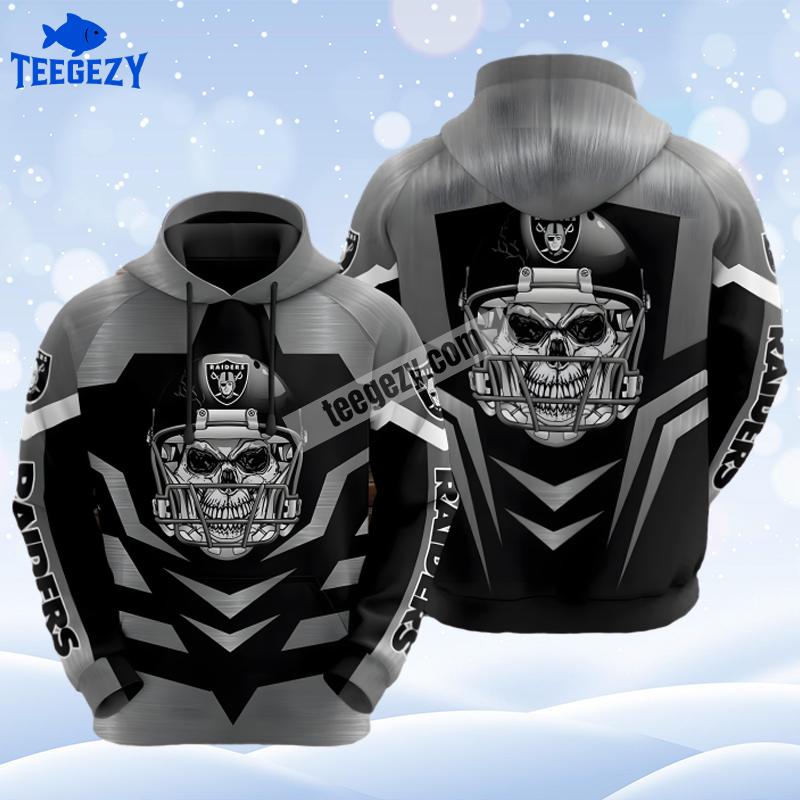 Las Vegas Raiders Skull Champion Grey Black Pullover 3D Hoodie Las Vegas Raiders Skull Champion Grey Black Pullover 3D Hoodie