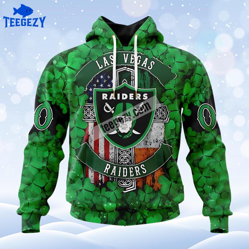 Las Vegas Raiders St Patrick Day Green Personalized Youth 3D Hoodie Las Vegas Raiders St Patrick Day Green Personalized Youth 3D Hoodie