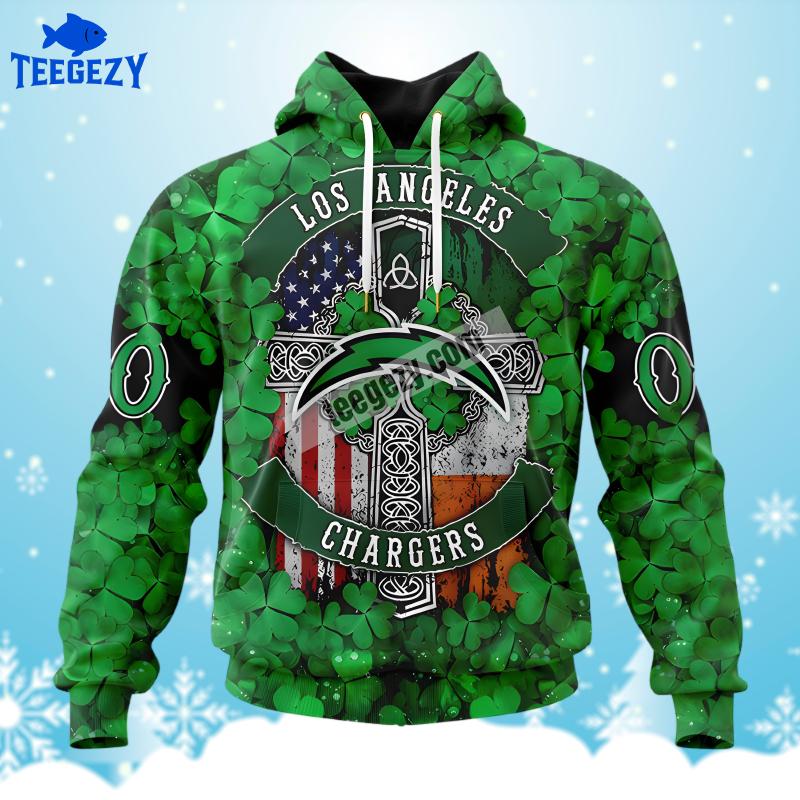 Los Angeles Chargers St Patrick Day Green Personalized Jacket 3D Hoodie Los Angeles Chargers St Patrick Day Green Personalized Jacket 3D Hoodie