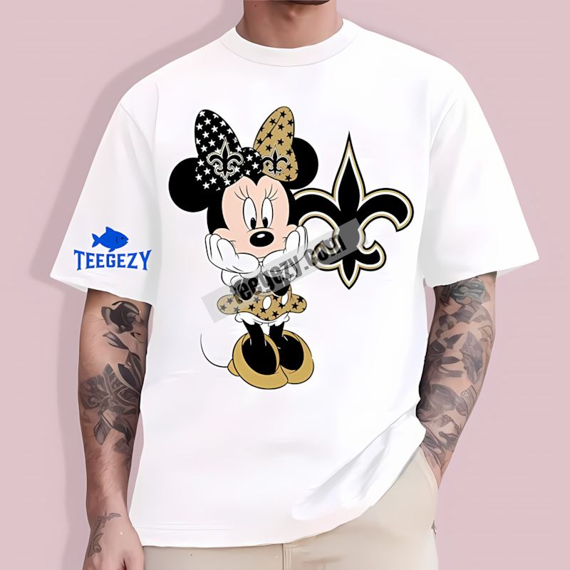 Minnie Mouse New Orleans Saints Star Mens T-Shirt Minnie Mouse New Orleans Saints Star Mens T-Shirt