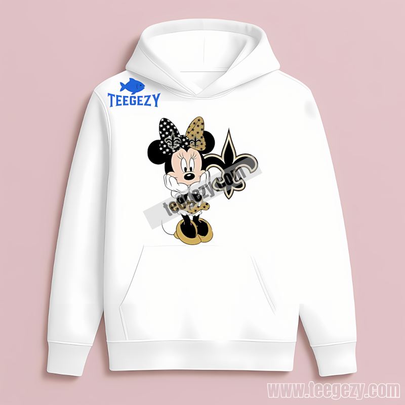 Minnie Mouse New Orleans Saints Star Mens Hoodie Minnie Mouse New Orleans Saints Star Mens Hoodie
