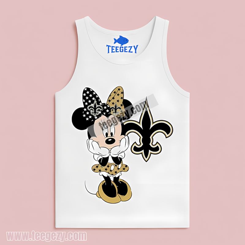 Minnie Mouse New Orleans Saints Star Mens Tanktop Minnie Mouse New Orleans Saints Star Mens Tanktop