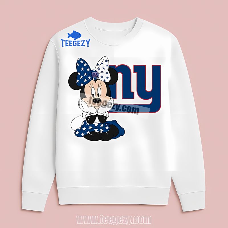 Minnie Mouse New York Giants Star Fan Long Sleeve Minnie Mouse New York Giants Star Fan Long Sleeve
