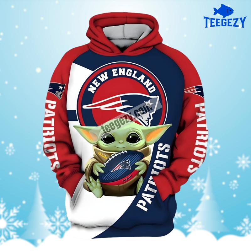 New England Patriots Baby Yoda Star Wars Red Blue Youth 3D Hoodie New England Patriots Baby Yoda Star Wars Red Blue Youth 3D Hoodie