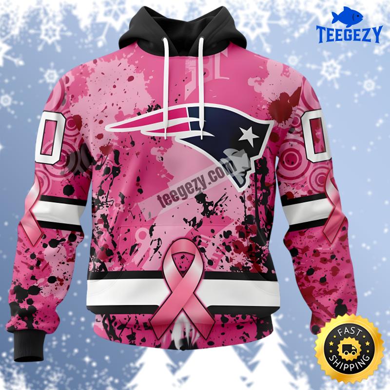 New England Patriots Breast Cancer Pink Black Design Personalized 3D Hoodie New England Patriots Breast Cancer Pink Black Design Personalized 3D Hoodie