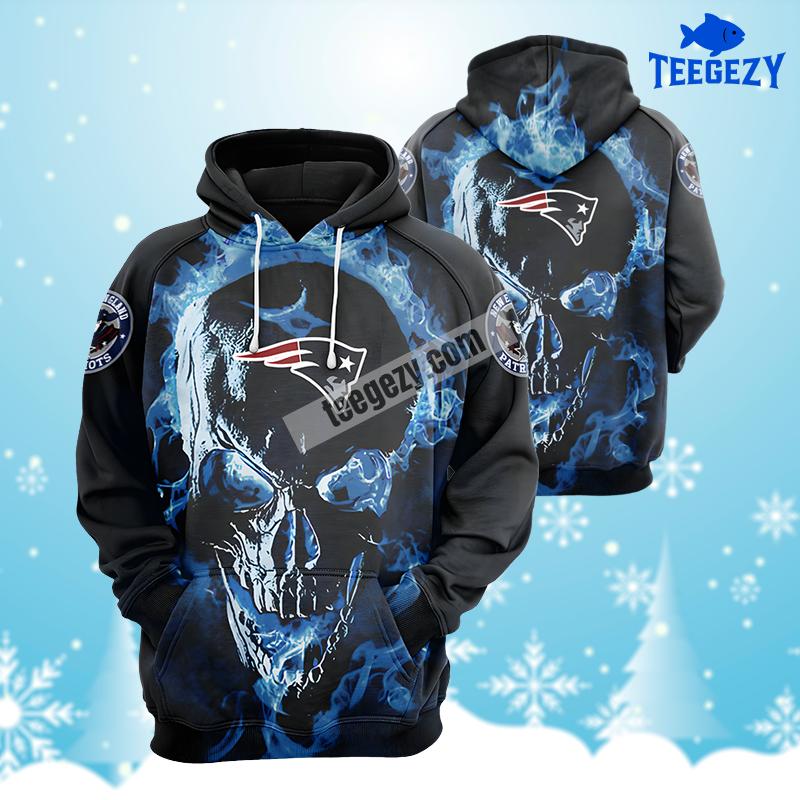 New England Patriots Skull Uprising Black Blue Novelty 3D Hoodie New England Patriots Skull Uprising Black Blue Novelty 3D Hoodie