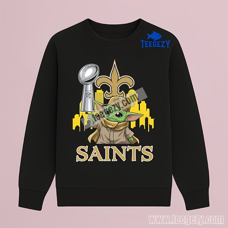 New Orleans Saints Baby Yoda Super Bowl Cup Mens TLong Sleeve New Orleans Saints Baby Yoda Super Bowl Cup Mens TLong Sleeve