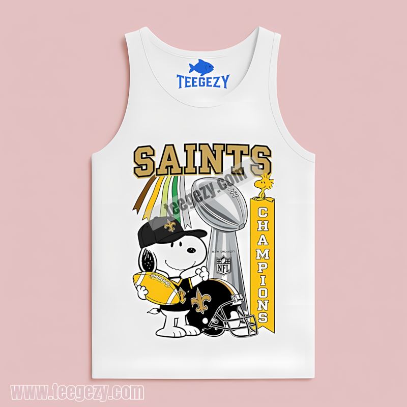 New Orleans Saints Champions Snoopy Celebration Tanktop New Orleans Saints Champions Snoopy Celebration Tanktop