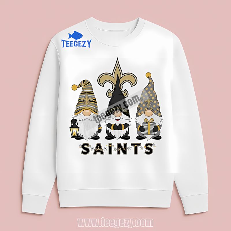 New Orleans Saints Christmas Gnomes TLong Sleeve New Orleans Saints Christmas Gnomes TLong Sleeve