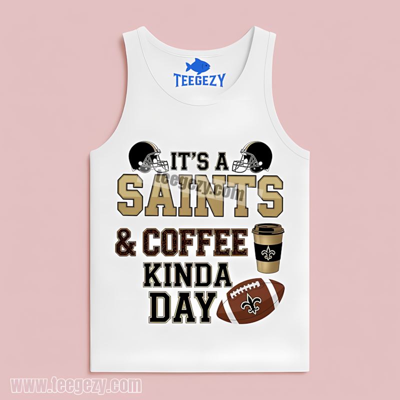 New Orleans Saints Coffee Kinda Day Mens Fan Tanktop New Orleans Saints Coffee Kinda Day Mens Fan Tanktop