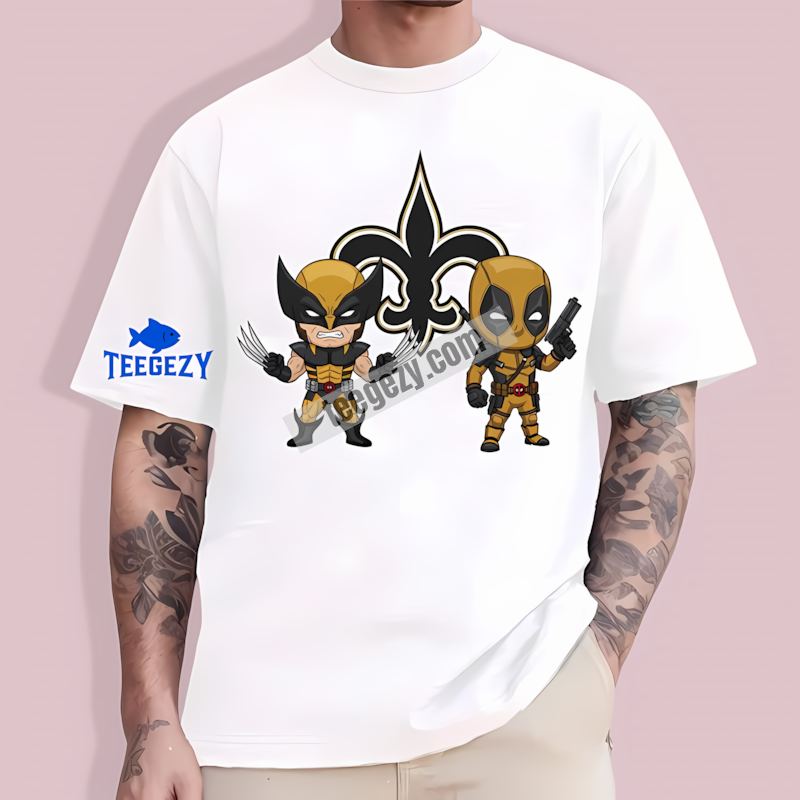 New Orleans Saints Deadpool Superhero Fan T-Shirt New Orleans Saints Deadpool Superhero Fan T-Shirt
