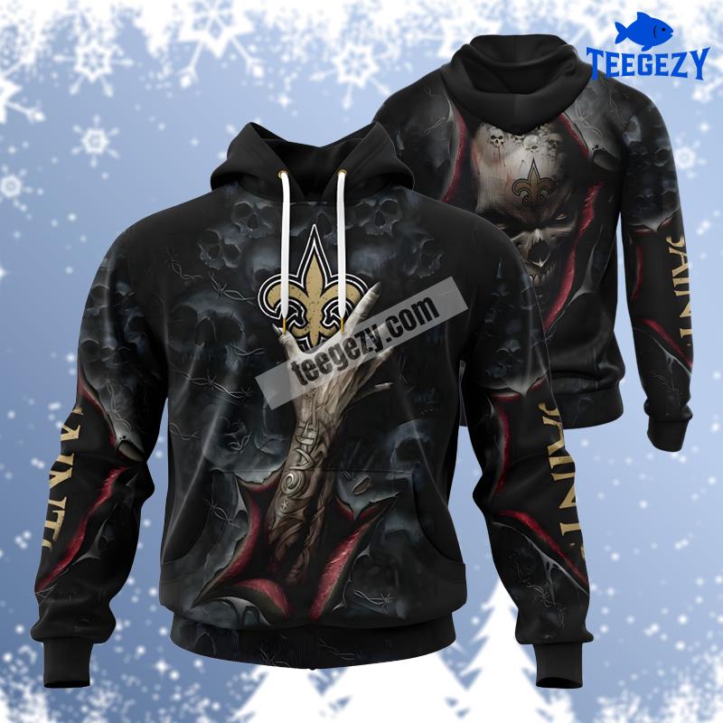 New Orleans Saints Devil Hand Graphic 3D Hoodie Black