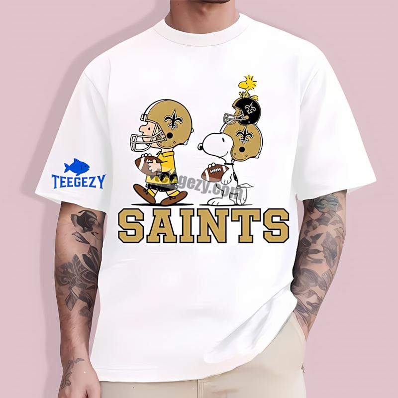 New Orleans Saints Drifit T-Shirt With Charlie Brown Snoopy New Orleans Saints Drifit T-Shirt With Charlie Brown Snoopy