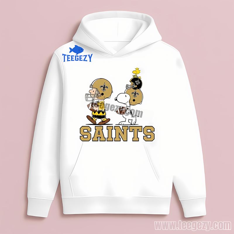 New Orleans Saints Drifit Hoodie With Charlie Brown Snoopy New Orleans Saints Drifit Hoodie With Charlie Brown Snoopy