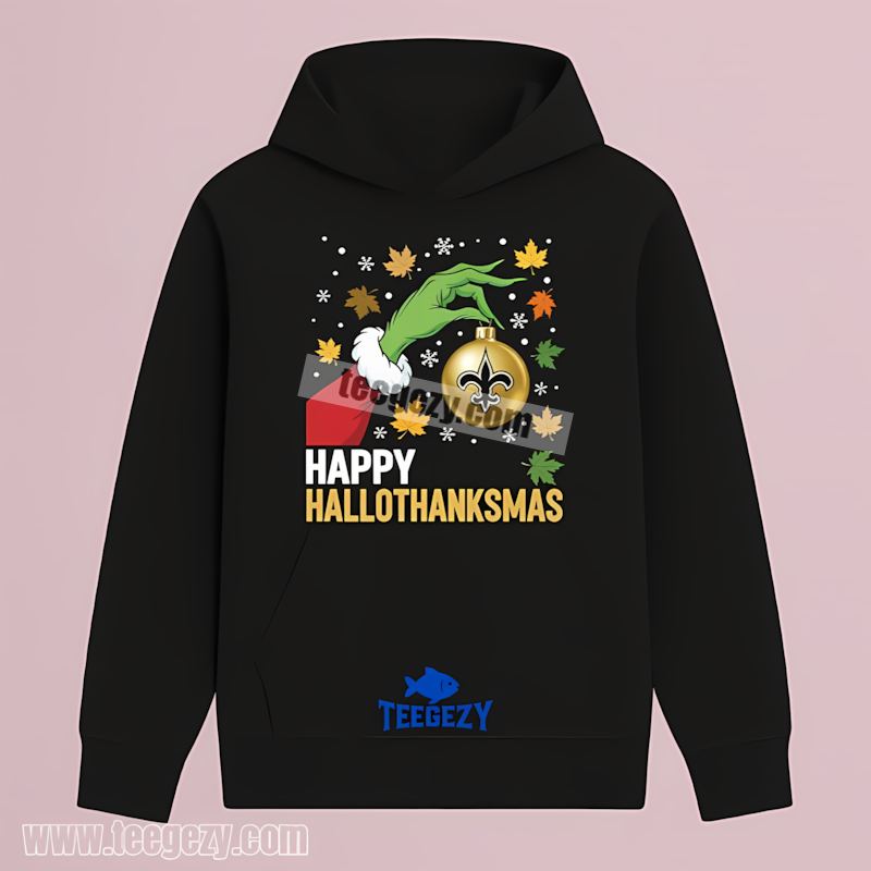 New Orleans Saints Hallothanksmas Unisex Fan Hoodie New Orleans Saints Hallothanksmas Unisex Fan Hoodie