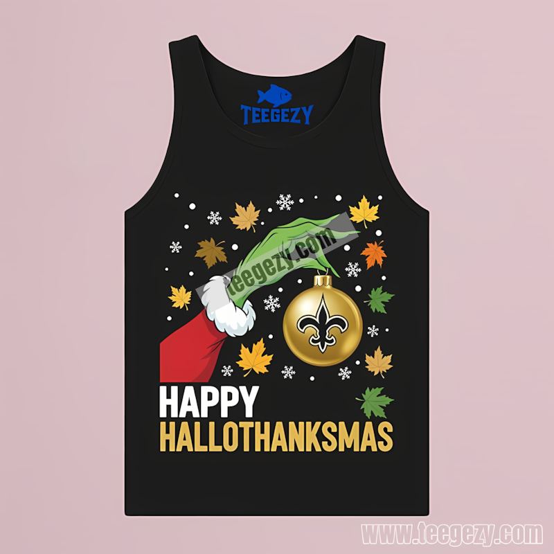 New Orleans Saints Hallothanksmas Unisex Fan Tanktop New Orleans Saints Hallothanksmas Unisex Fan Tanktop