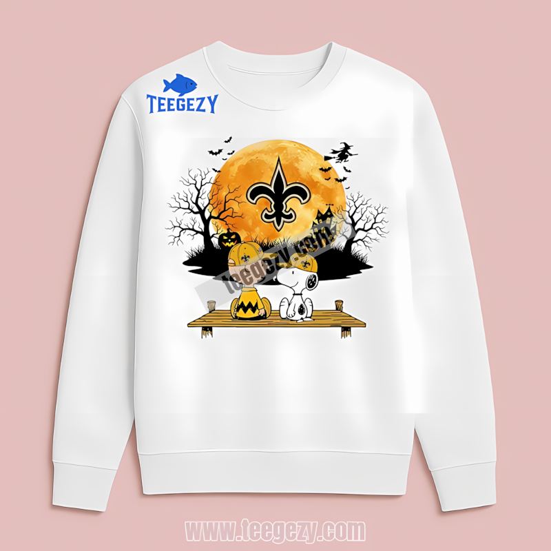 New Orleans Saints Halloween Charlie Brown Snoopy Long Sleeve New Orleans Saints Halloween Charlie Brown Snoopy Long Sleeve