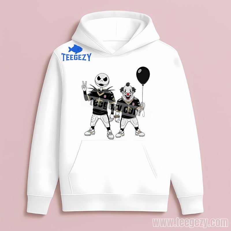 New Orleans Saints Halloween Jack Skellington Pennywise Hoodie New Orleans Saints Halloween Jack Skellington Pennywise Hoodie