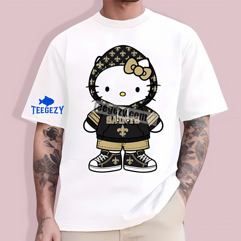 New Orleans Saints Hello Kitty Fan T-Shirt New Orleans Saints Hello Kitty Fan T-Shirt
