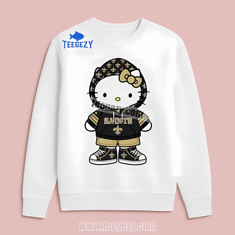 New Orleans Saints Hello Kitty Fan Long Sleeve New Orleans Saints Hello Kitty Fan Long Sleeve