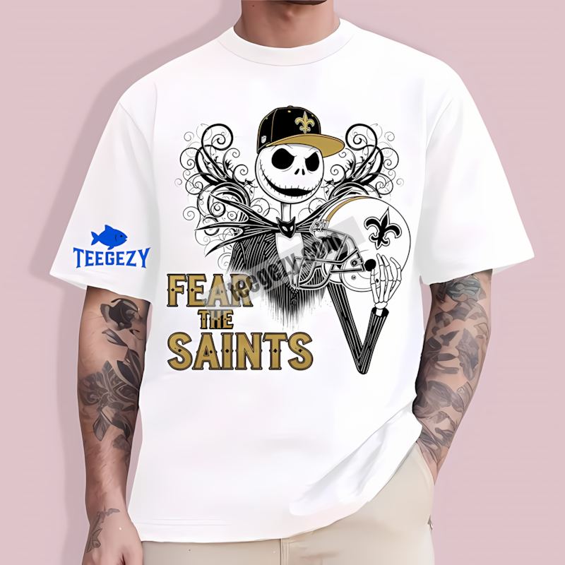 New Orleans Saints Jack Skellington Fan T-Shirt New Orleans Saints Jack Skellington Fan T-Shirt