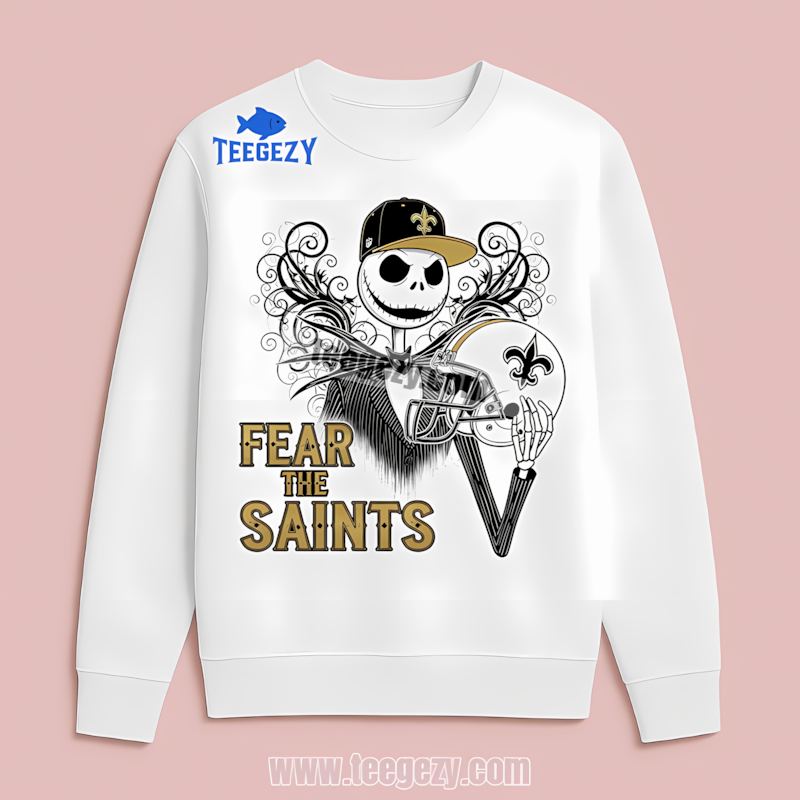 New Orleans Saints Jack Skellington Fan Long Sleeve New Orleans Saints Jack Skellington Fan Long Sleeve