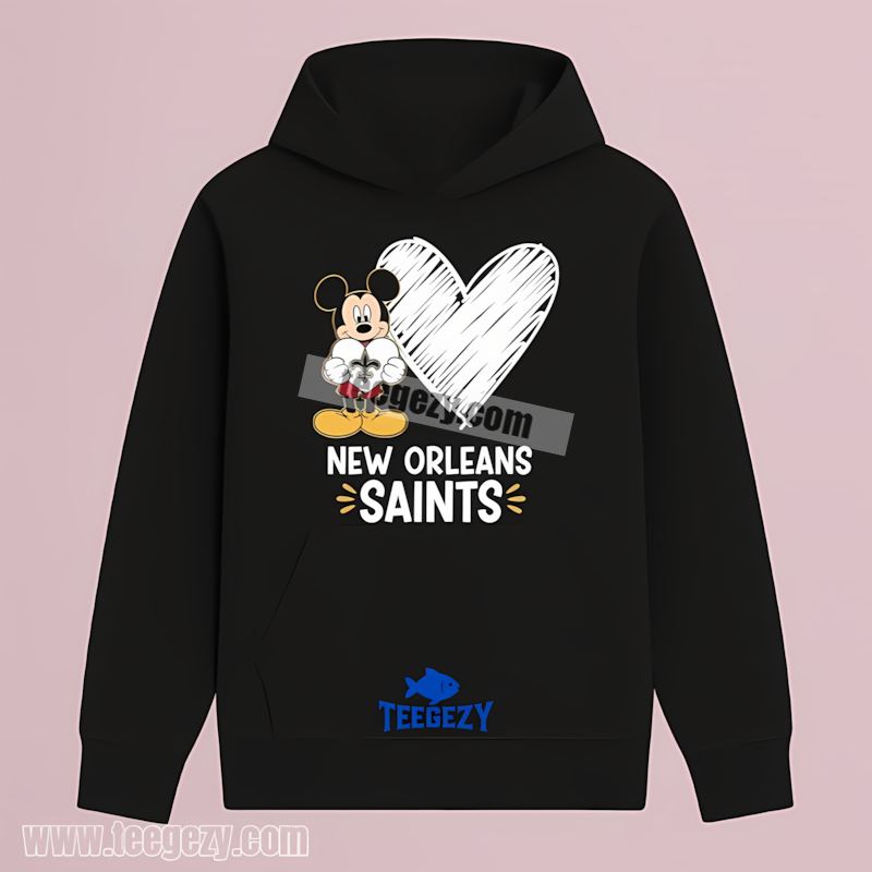 New Orleans Saints Mickey Heart Fan Hoodie New Orleans Saints Mickey Heart Fan Hoodie