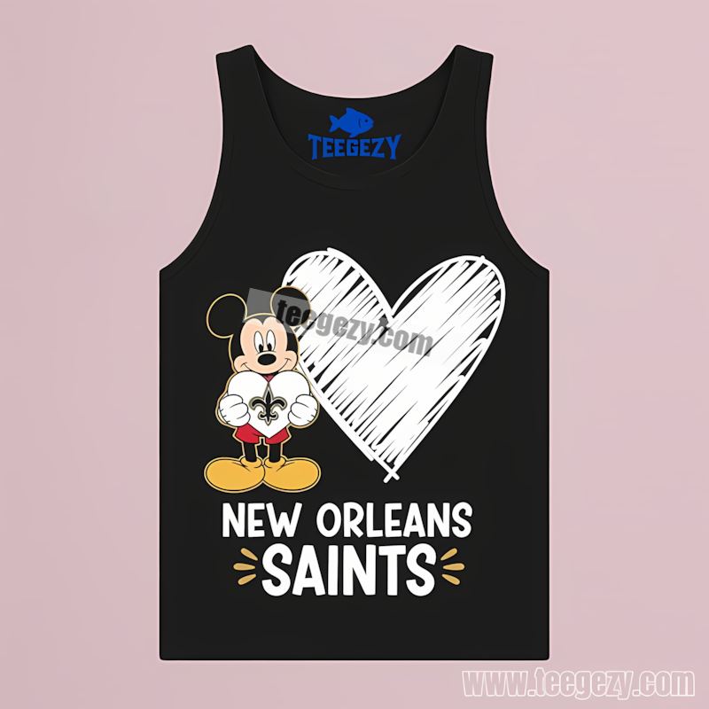 New Orleans Saints Mickey Heart Fan Tanktop New Orleans Saints Mickey Heart Fan Tanktop