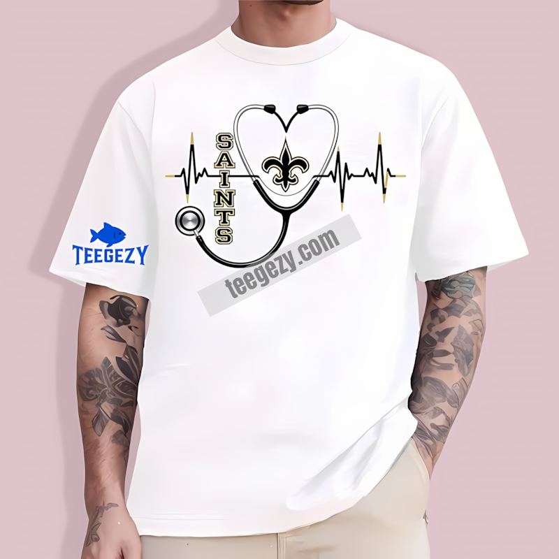 New Orleans Saints Nurse Heartbeat Personalized TT-Shirt New Orleans Saints Nurse Heartbeat Personalized TT-Shirt